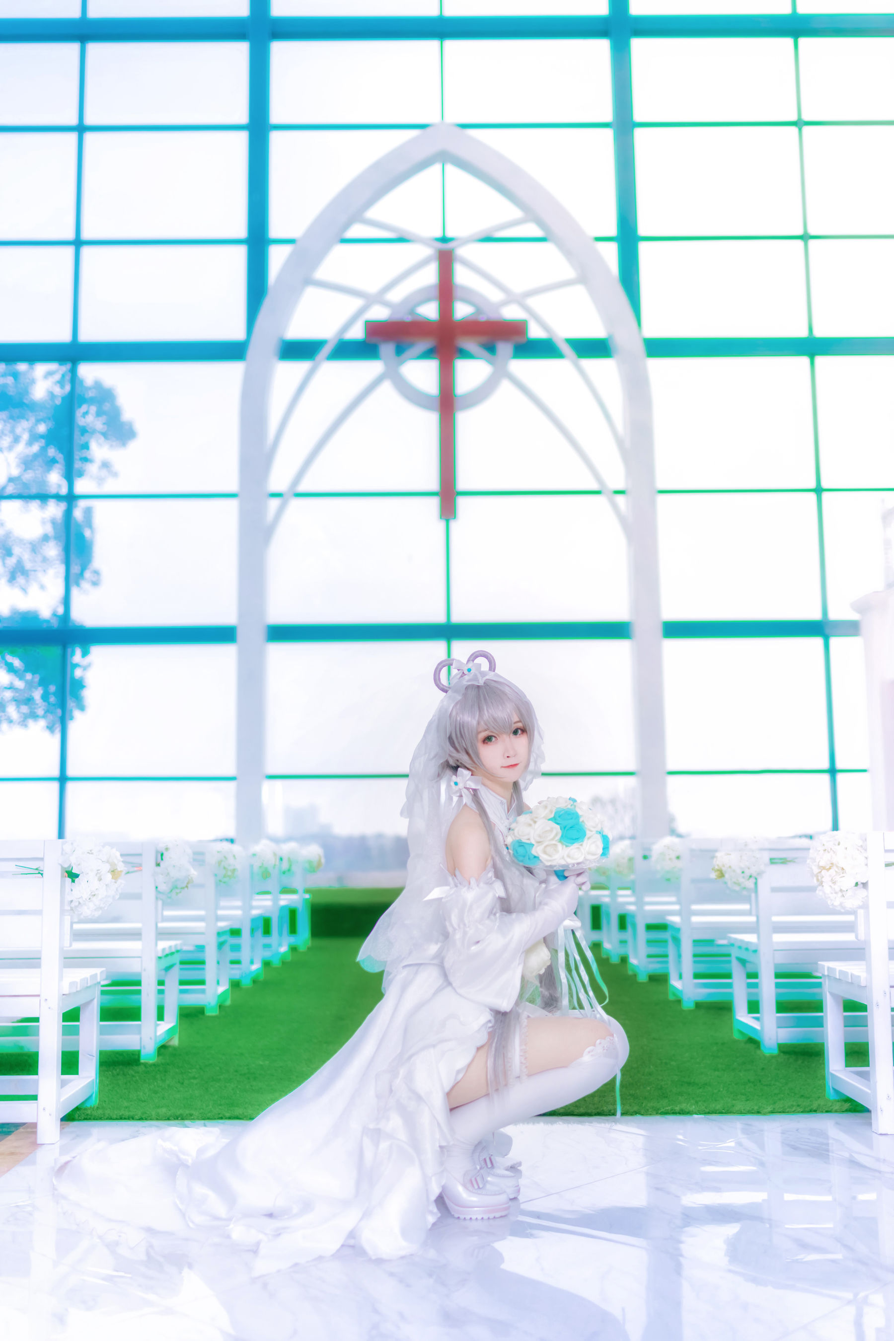 萌宠博主yui金鱼 洛天依婚纱 [8P] 插图1
