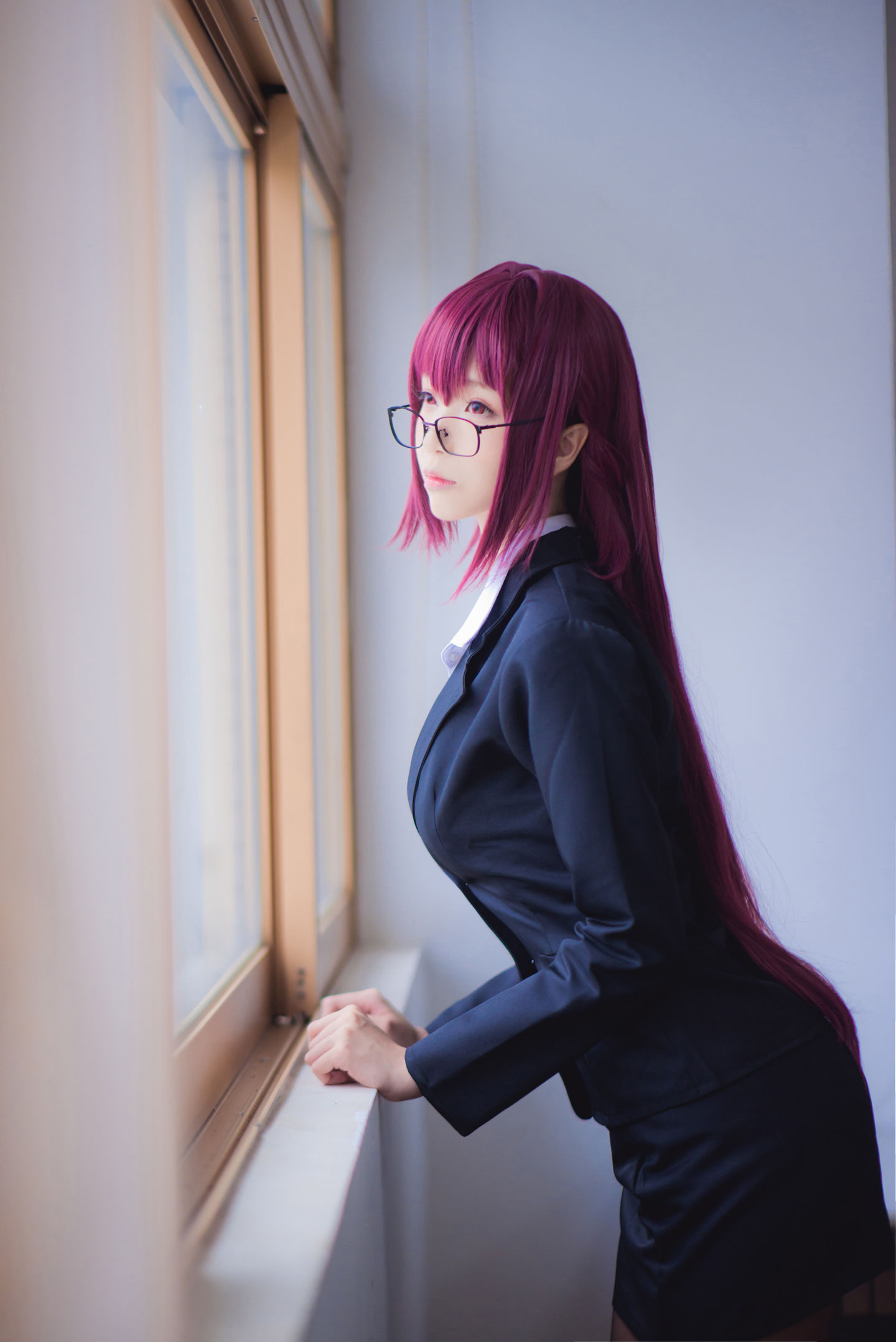 长腿Coser青青子Js – 斯卡哈 教师 [9P] 插图1