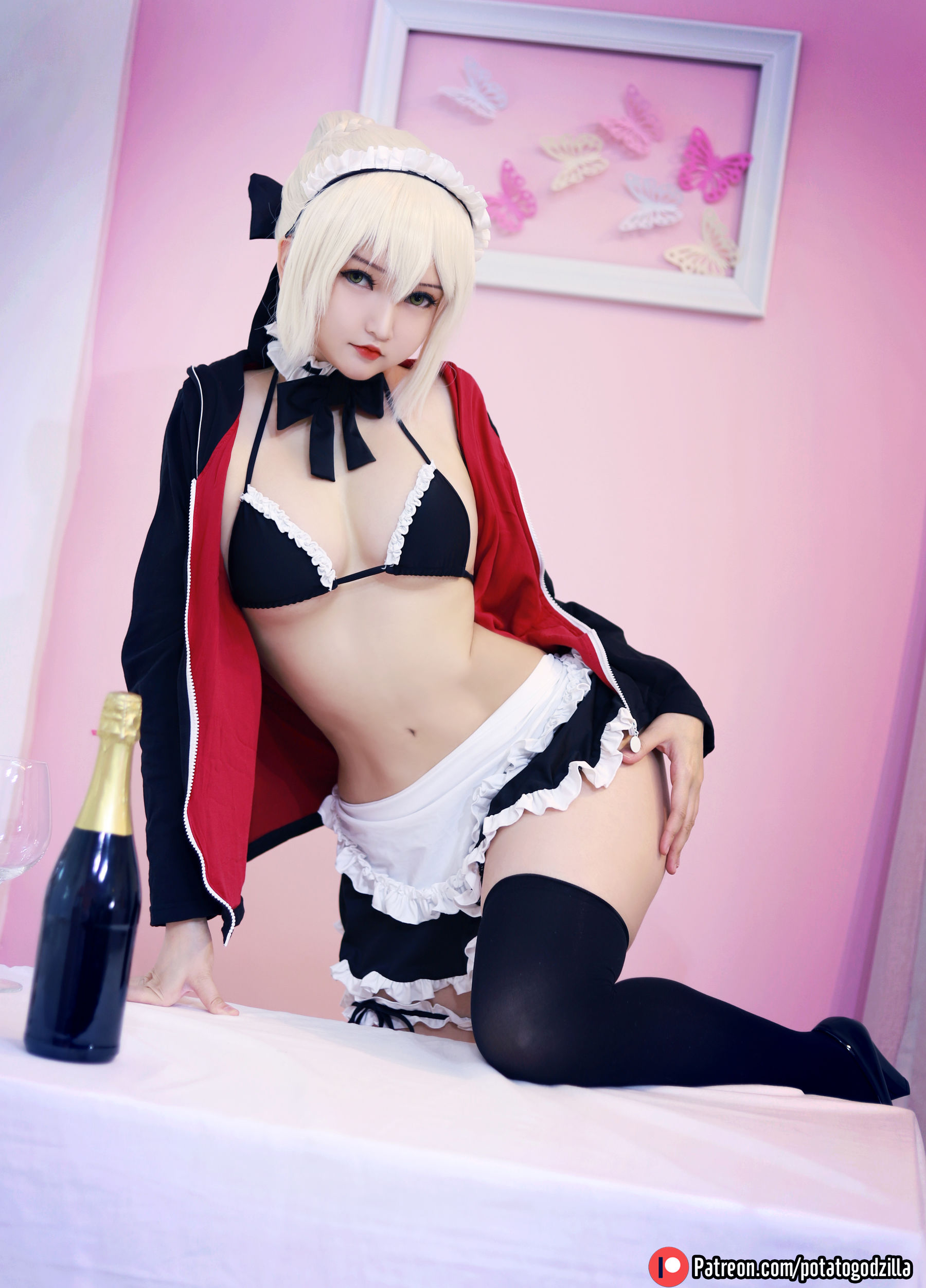Coser小姐姐Potato Godzilla – Saber Alter Maid [42P] 插图1