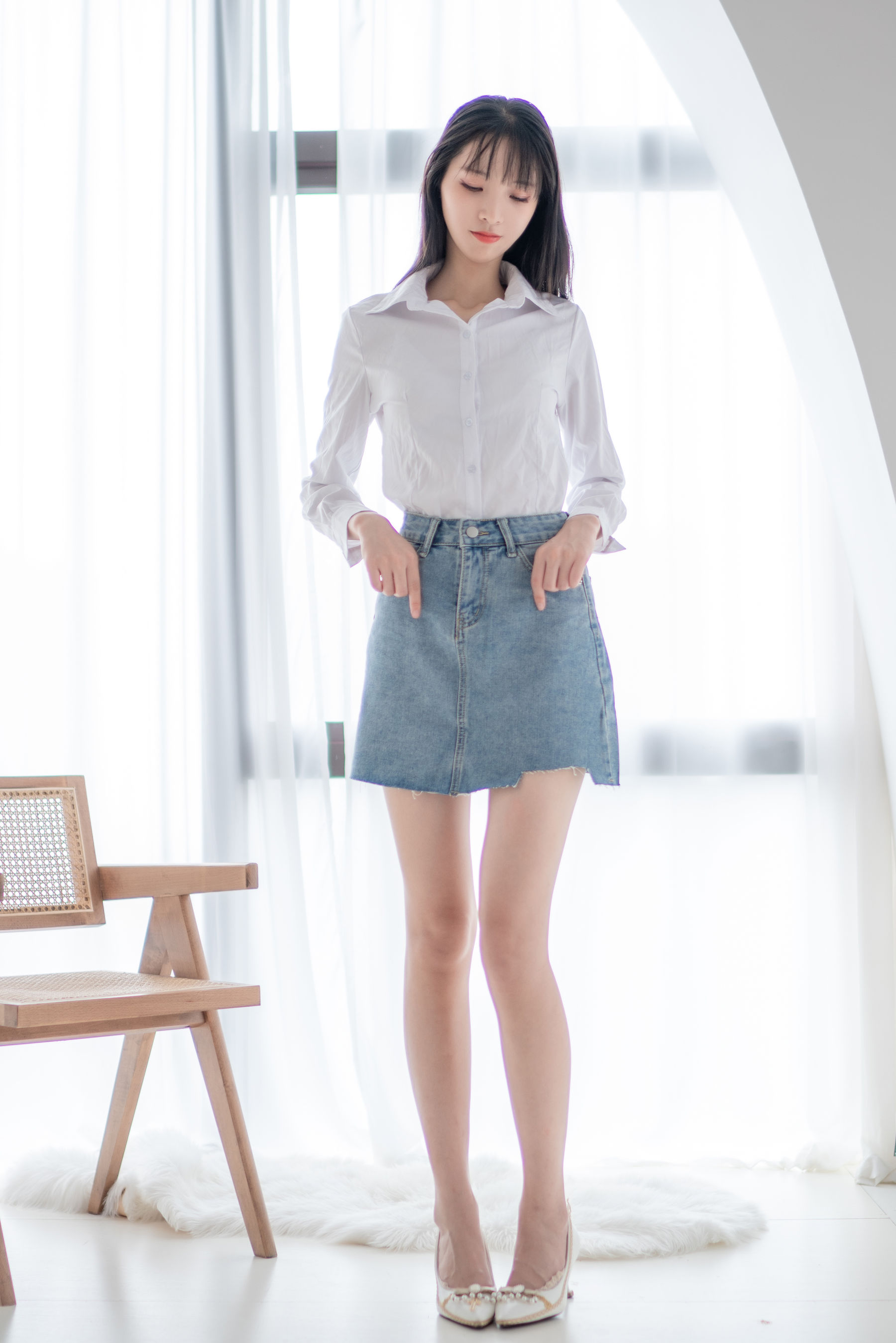 清纯妹子西瓜 – 衬衫牛仔裙 [61P] 插图1