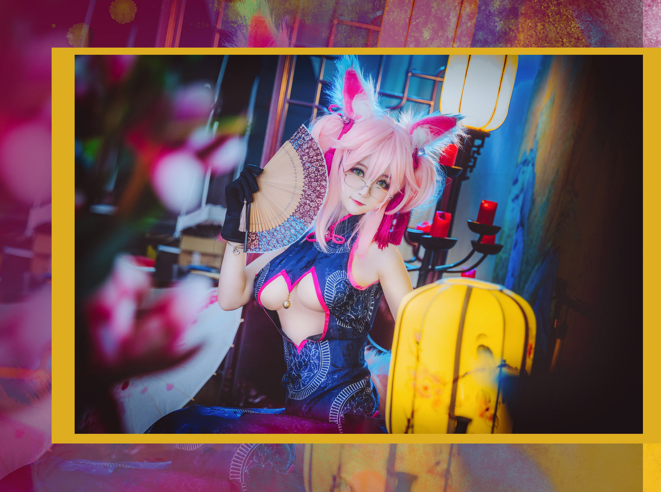 [Cosplay写真] 萌宠博主yui金鱼 – 旗袍 玉藻前 [13P] 插图1