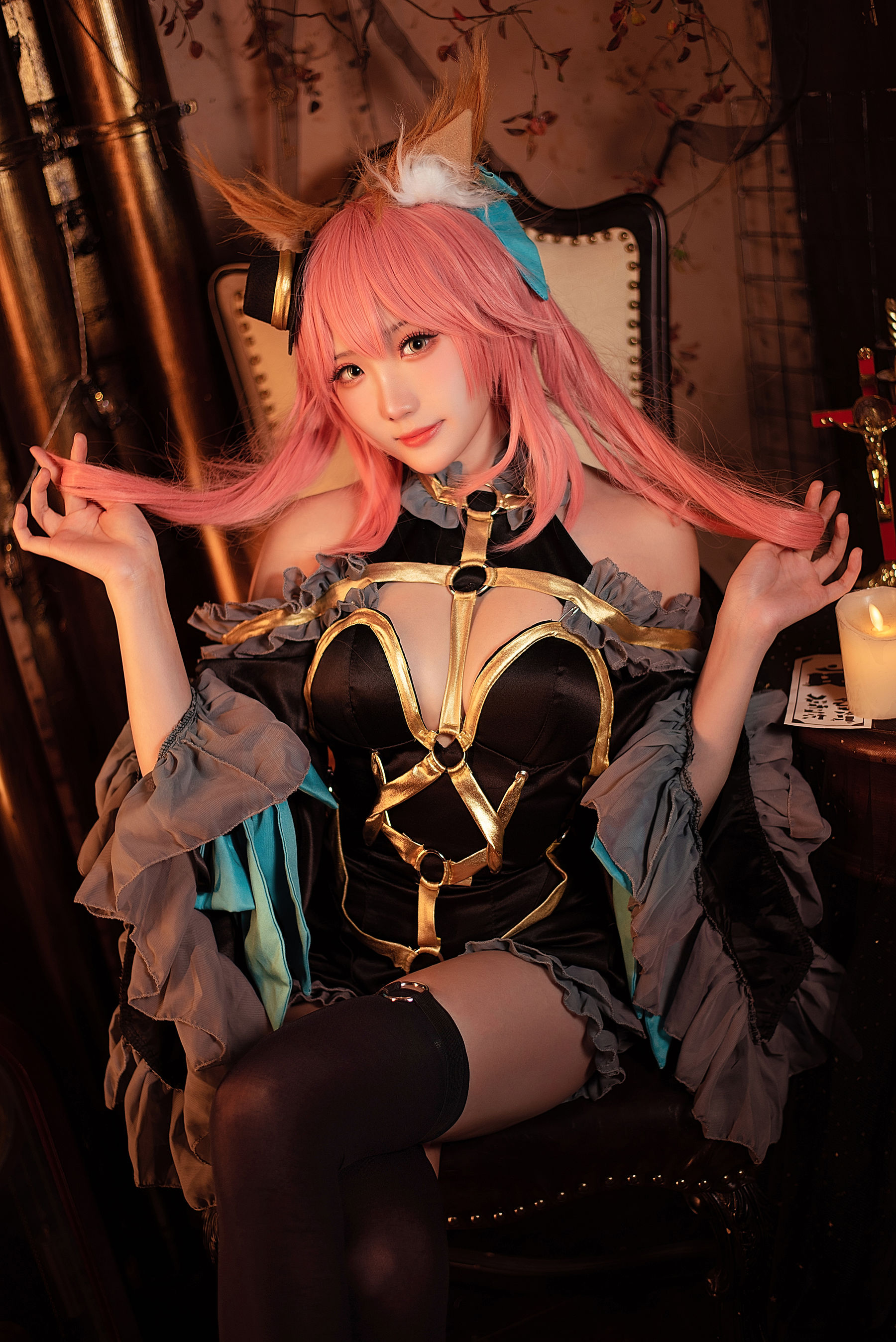 Coser瓜希酱福利 – 玉藻前 漆黑魔术服 [20P] 插图1
