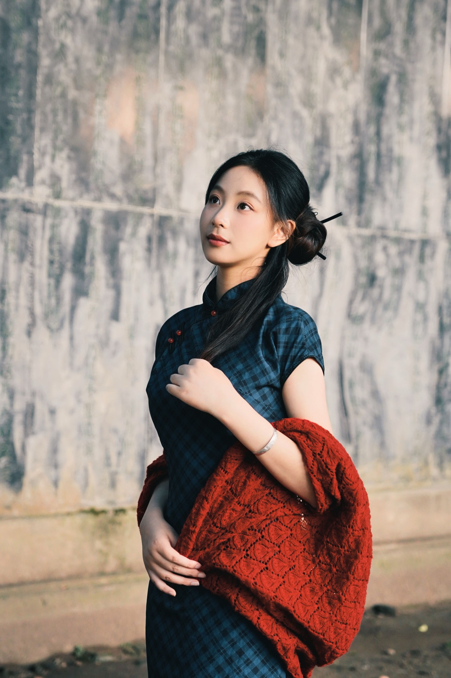 小u – 《蓝色江南旗袍》[19P] 插图1